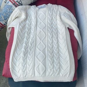 long cream colored sweater